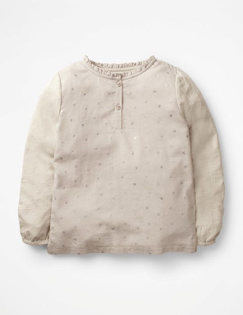 Superstar Ruffle Top - Shale Grey/Gold Stars Superstar Ruffle Top - Shale Grey/Gold Stars