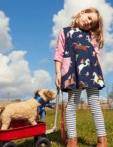 Printed Tunic - School Navy Jumping Ponies Printed Tunic - School Navy Jumping Ponies
