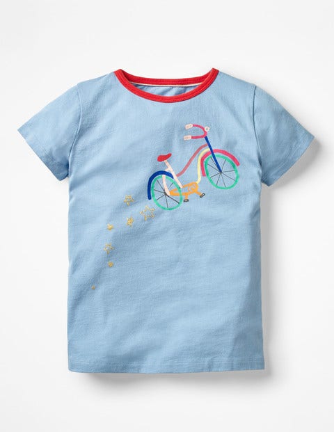 Sparkly Graphic T-Shirt - Heavenly Blue Bike Sparkly Graphic T-Shirt - Heavenly Blue Bike