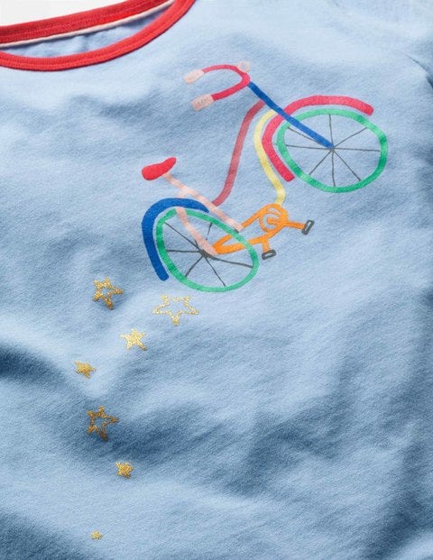 Sparkly Graphic T-Shirt - Heavenly Blue Bike Sparkly Graphic T-Shirt - Heavenly Blue Bike