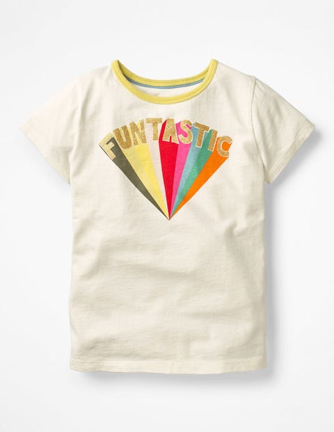 Sparkly Graphic T-Shirt - Ecru Funtastic Sparkly Graphic T-Shirt - Ecru Funtastic