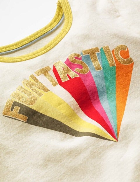 Sparkly Graphic T-Shirt - Ecru Funtastic Sparkly Graphic T-Shirt - Ecru Funtastic