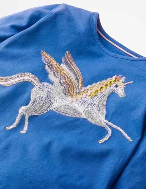 Superstitch Appliqué T-Shirt - Cobalt Blue Unicorn Superstitch Appliqué T-Shirt - Cobalt Blue Unicorn