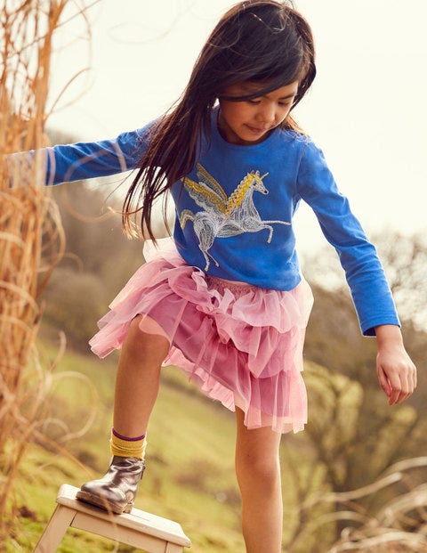 Superstitch Appliqué T-Shirt - Cobalt Blue Unicorn Superstitch Appliqué T-Shirt - Cobalt Blue Unicorn