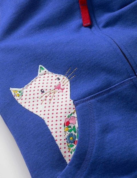 Novelty Zip-Up Hoodie - Cobalt Blue Cat Novelty Zip-Up Hoodie - Cobalt Blue Cat