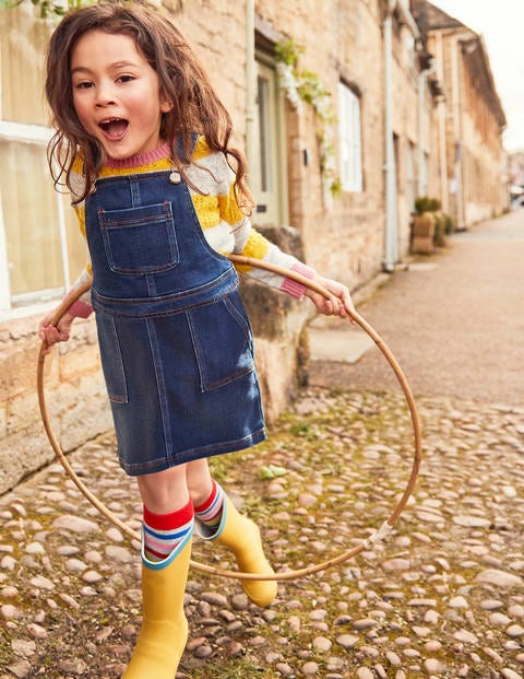 Jersey Denim Overall Dress - Mid Vintage Jersey Denim Overall Dress - Mid Vintage