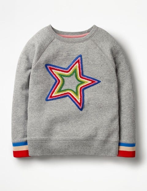 Be Bold Detailed Sweatshirt - Grey Marl Star Be Bold Detailed Sweatshirt - Grey Marl Star