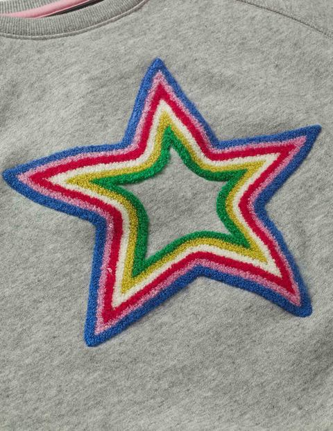 Be Bold Detailed Sweatshirt - Grey Marl Star Be Bold Detailed Sweatshirt - Grey Marl Star