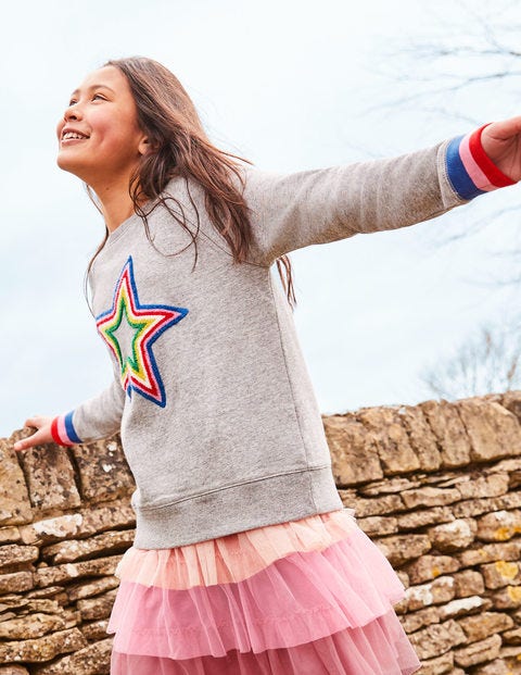 Be Bold Detailed Sweatshirt - Grey Marl Star Be Bold Detailed Sweatshirt - Grey Marl Star