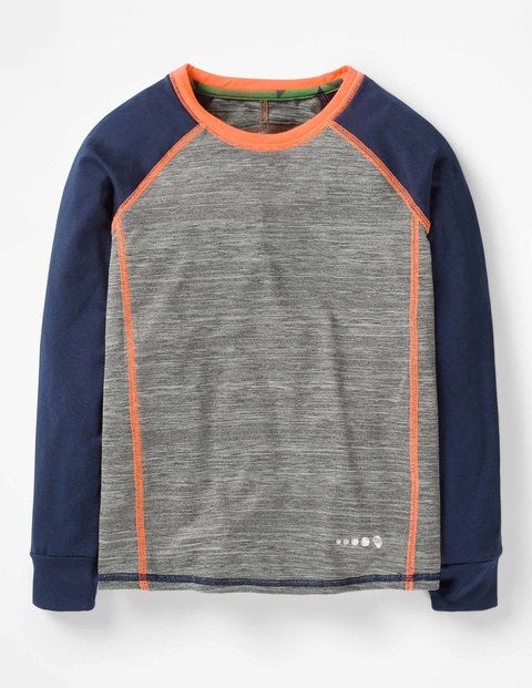 Long-Sleeved Active T-Shirt - Grey Marl Long-Sleeved Active T-Shirt - Grey Marl