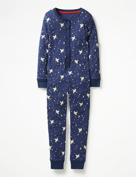 Cosy All-In-One Pajamas - Starboard Blue Unicorn Sky Cosy All-In-One Pajamas - Starboard Blue Unicorn Sky