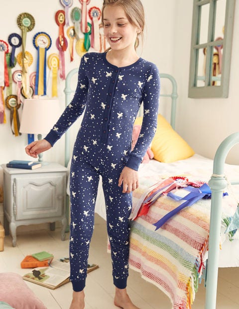 Cosy All-In-One Pajamas - Starboard Blue Unicorn Sky Cosy All-In-One Pajamas - Starboard Blue Unicorn Sky