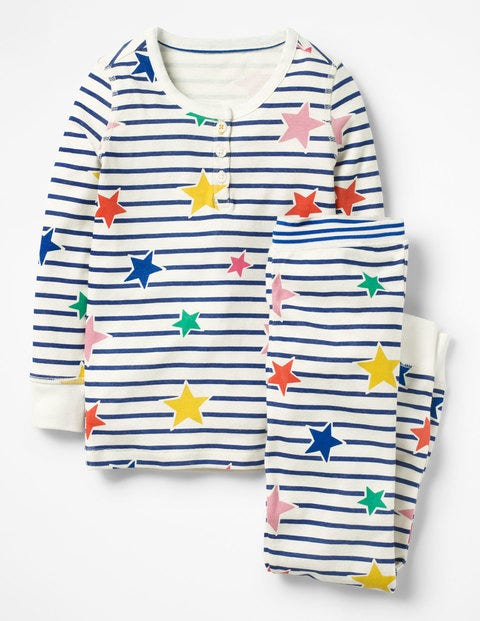 Henley Pajama Set - Starboard Blue/Multi Stars Henley Pajama Set - Starboard Blue/Multi Stars