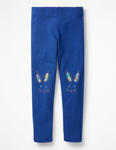 Appliqué Leggings - Cobalt Blue Bunny Appliqué Leggings - Cobalt Blue Bunny