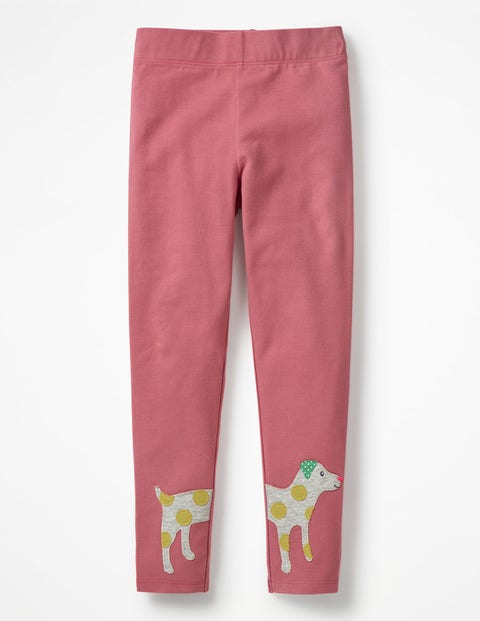 Appliqué Leggings - Rose Pink Dog Appliqué Leggings - Rose Pink Dog