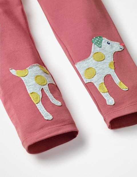 Appliqué Leggings - Rose Pink Dog Appliqué Leggings - Rose Pink Dog