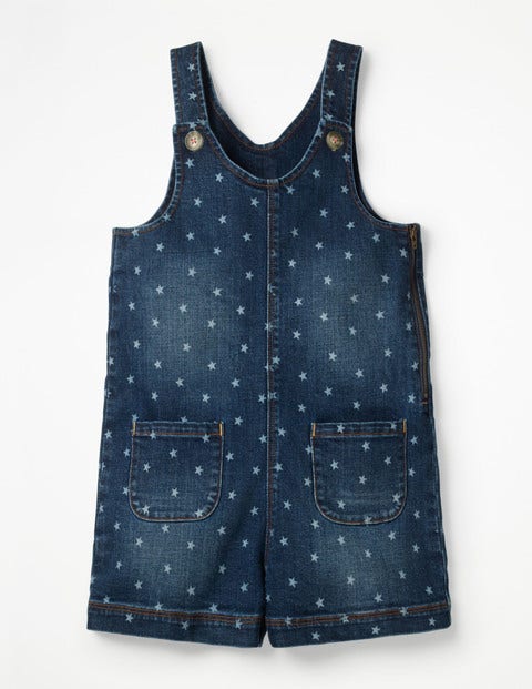 Retro Short Dungarees - Denim Vintage Posy Retro Short Dungarees - Denim Vintage Posy