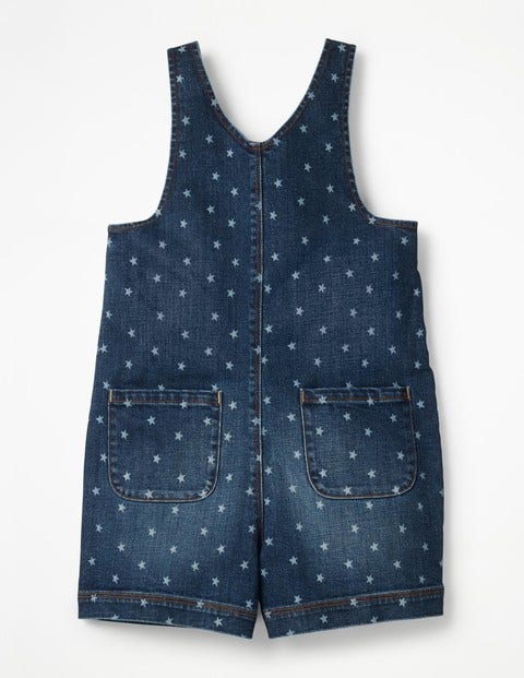 Retro Short Dungarees - Denim Vintage Posy Retro Short Dungarees - Denim Vintage Posy