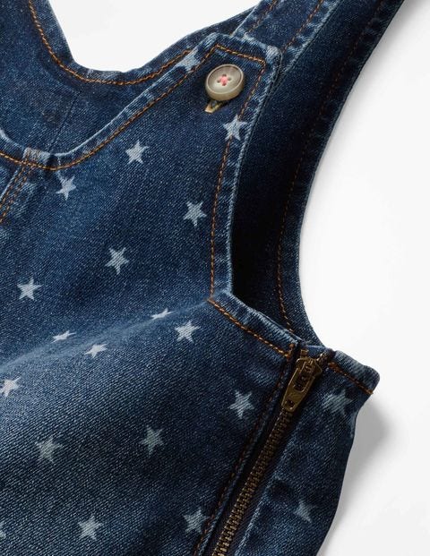 Retro Short Dungarees - Denim Vintage Posy Retro Short Dungarees - Denim Vintage Posy
