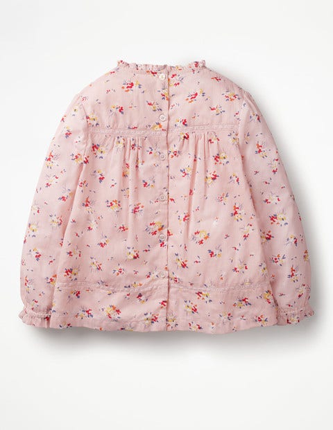Printed Lace Detail Top - Dusty Pink Vintage Posy Printed Lace Detail Top - Dusty Pink Vintage Posy