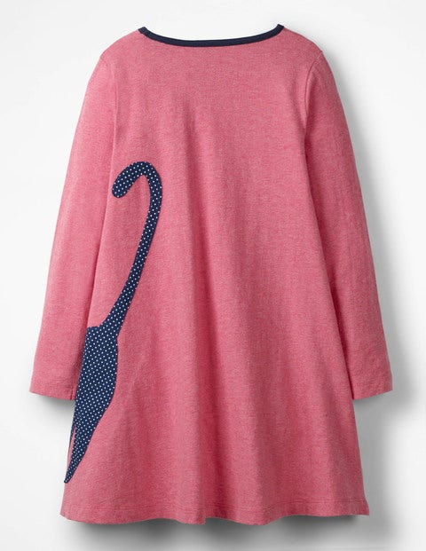 Patchwork Appliqué Dress - Rose Pink Juggling Cat Patchwork Appliqué Dress - Rose Pink Juggling Cat