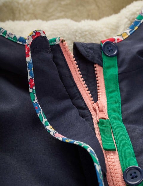 Novelty Sherpa-Lined Anorak - Navy Cat Novelty Sherpa-Lined Anorak - Navy Cat