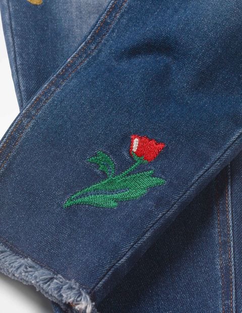Embroidered Slim Fit Jeans - Dark Wash Embroidered Slim Fit Jeans - Dark Wash