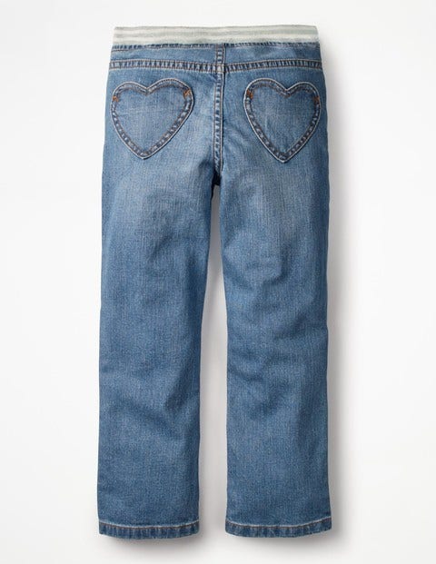 Heart Patch Jeans - Mid Vintage Heart Patch Jeans - Mid Vintage