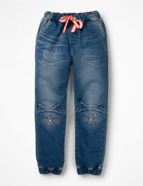 Jersey Denim Pull-On Pants - Mid Vintage Cats Jersey Denim Pull-On Pants - Mid Vintage Cats