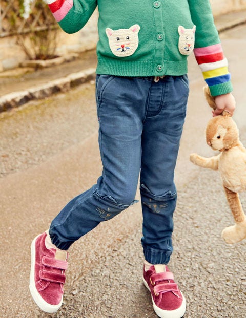 Jersey Denim Pull-On Pants - Mid Vintage Cats Jersey Denim Pull-On Pants - Mid Vintage Cats
