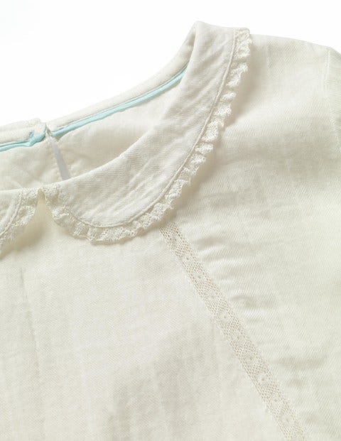 Pretty Detailed Woven Top - Ecru Lace Pretty Detailed Woven Top - Ecru Lace