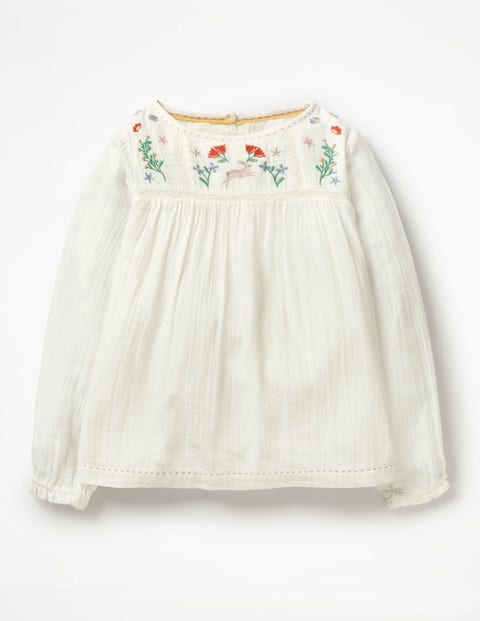 Pretty Detailed Woven Top - Ecru Floral Pretty Detailed Woven Top - Ecru Floral