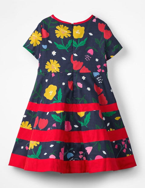 Floral Skater Dress - School Navy Painted Flowers Floral Skater Dress - School Navy Painted Flowers