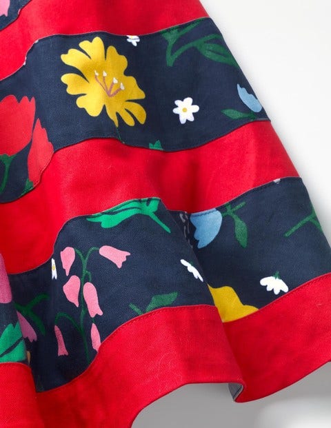Floral Skater Dress - School Navy Painted Flowers Floral Skater Dress - School Navy Painted Flowers