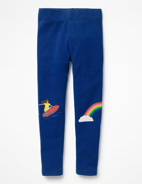 Appliqué Leggings - Orion Blue Surfer Girl Appliqué Leggings - Orion Blue Surfer Girl