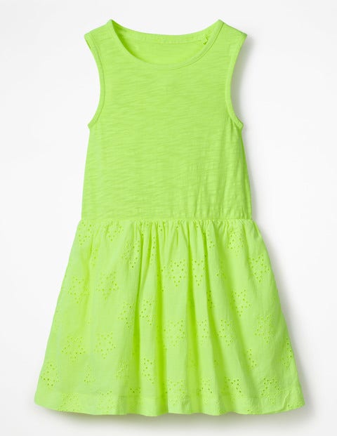 Jersey Woven Dress - Acid Yellow Jersey Woven Dress - Acid Yellow