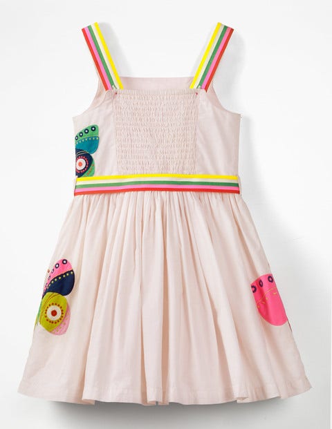 Bright Appliqué Dress - Pink Mist Butterflies Bright Appliqué Dress - Pink Mist Butterflies