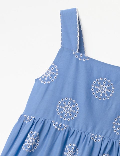 Twirly Tiered Dress - Penzance Blue/Ivory Twirly Tiered Dress - Penzance Blue/Ivory
