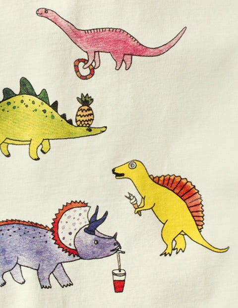 Fun Detail T-Shirt - Ivory/Dinosaurs Fun Detail T-Shirt - Ivory/Dinosaurs