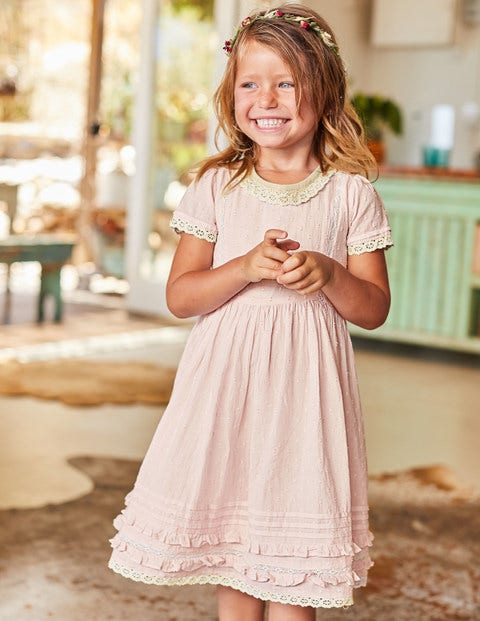Nostalgic Lace Trim Dress - Pink Mist Nostalgic Lace Trim Dress - Pink Mist