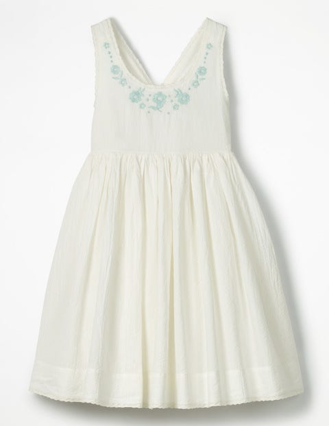 Pretty Embroidered Bow Dress - Ivory Pretty Embroidered Bow Dress - Ivory
