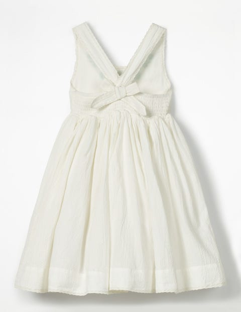 Pretty Embroidered Bow Dress - Ivory Pretty Embroidered Bow Dress - Ivory
