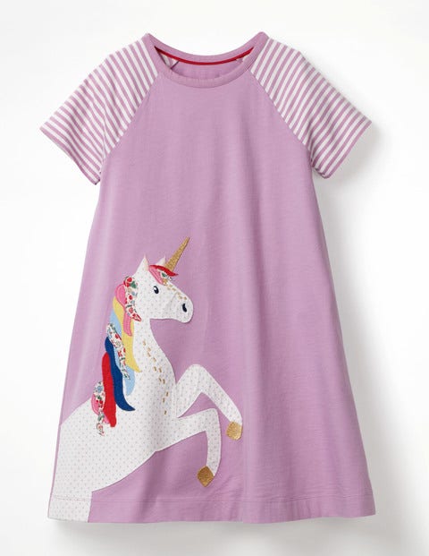 Unicorn Applique Jersey Dress - Cypher Purple Unicorn Unicorn Applique Jersey Dress - Cypher Purple Unicorn