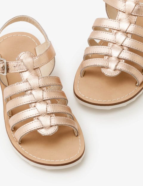 Leather Gladiator Sandals - Rose Gold Leather Gladiator Sandals - Rose Gold