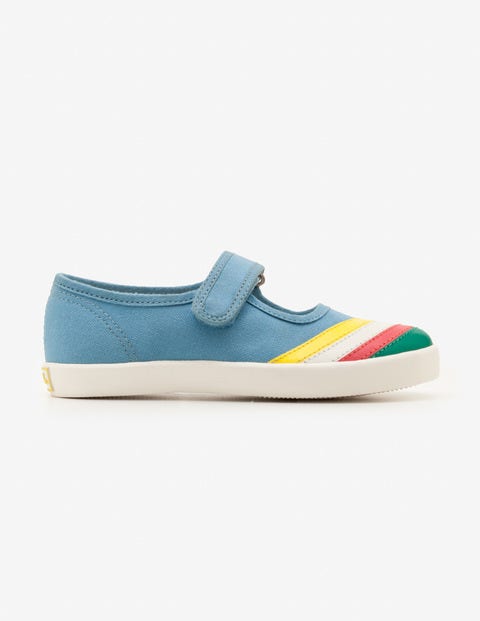 Canvas Mary Janes - Grotto Blue Rainbow Canvas Mary Janes - Grotto Blue Rainbow