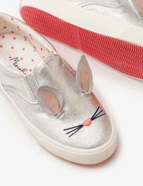 Novelty Canvas Shoes - Silver Metallic Novelty Canvas Shoes - Silver Metallic