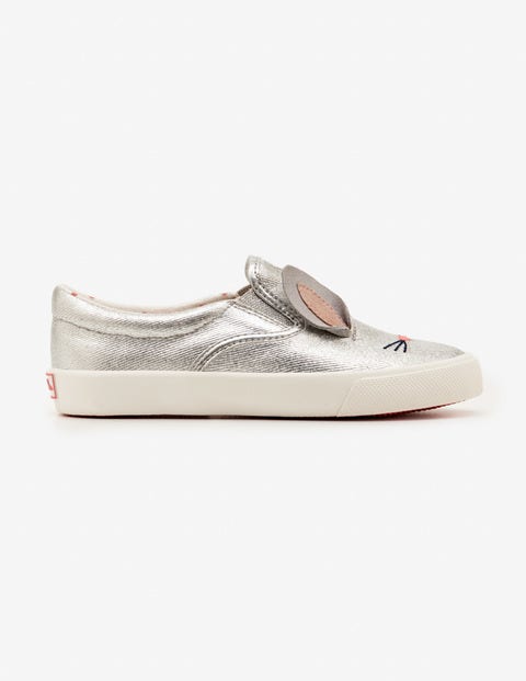 Novelty Canvas Shoes - Silver Metallic Novelty Canvas Shoes - Silver Metallic