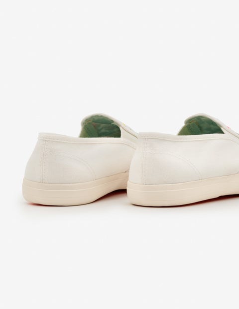 Embroidered Slip-On Shoes - Ecru Embroidered Slip-On Shoes - Ecru
