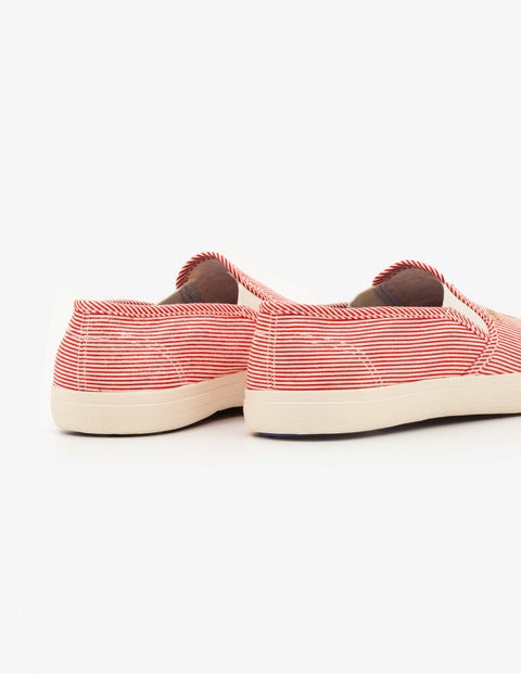 Embroidered Slip-On Shoes - Circus Red/Ecru Embroidered Slip-On Shoes - Circus Red/Ecru