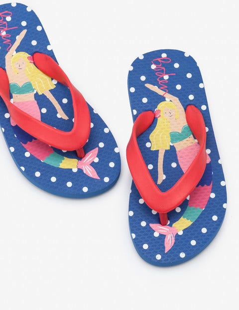 Printed Flip-Flops - Blue Mermaids Printed Flip-Flops - Blue Mermaids